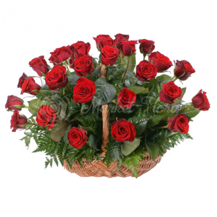 Букет из красных роз Корзина роз